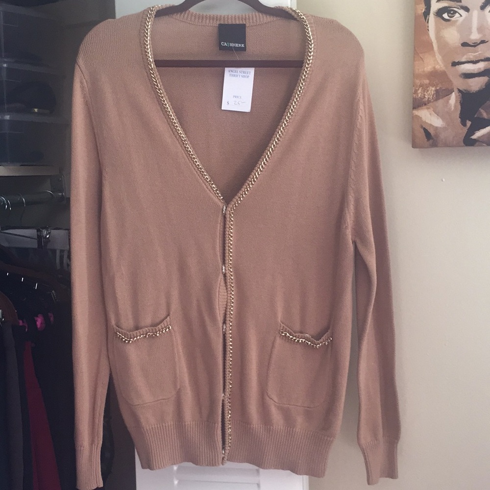 NWT Gold Detailed Cardigan